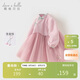 戴維貝拉兒童連衣裙春秋漢服女童國風(fēng)網(wǎng)紗公主裙寶寶裙子