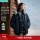 茵曼（INMAN）2025冬季女裝新款三防可拆連帽毛領(lǐng)羽絨服牛角扣保暖派克服 深寶藍 S 158-162cm/100-110斤