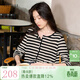 三彩2026春季新款條紋毛衣圓領(lǐng)毛衫開(kāi)衫外套休閑簡(jiǎn)約S 黑白條紋 M 160/84A