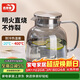 青蘋(píng)果硼硅耐熱玻璃冷水壺涼水壺玻璃扎啤壺煙灰色1.8L