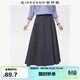 佐丹奴2026年春新款格雷系垂感磨毛壓褶a字百褶半身裙女05465681