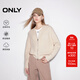 ONLY2024冬季新款學(xué)院風(fēng)刺繡寬松落肩開(kāi)衫毛衣針織衫女|12513B001 A01 古董白色 M (165) 84A