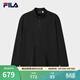 FILA 斐樂(lè )官方王陽(yáng)同款男子針織長(cháng)袖上衣冬新款商務(wù)休閑半拉鏈長(cháng)T 正黑色-BK L 175/96A/L