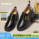 天美意樂(lè )福鞋粗跟學(xué)院英倫皮鞋女單鞋2026春新款 黑色 37