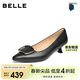百麗高跟單鞋女秋季商場(chǎng)通勤單鞋D3N1DCQ5 黑色-寬版 39