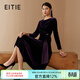 愛(ài)特愛(ài)（EITIE）優(yōu)雅氣質(zhì)紫色絲絨長(cháng)袖連衣裙收腰顯瘦通勤高級感冬季新款C2207050 紫霧色97 L 165