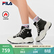 斐樂(lè )（FILA）官方女鞋加絨老爹鞋運動(dòng)鞋中幫保暖厚底靴 黑/奶白-BG 38