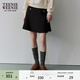 Teenie Weenie小熊女裝春季休閑簡(jiǎn)約時(shí)尚A字短款半身裙設計感傘裙 黑色 M (165)