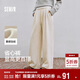森馬（Semir）寬松打褶仿呢闊腿褲垂感2025慵懶糯米褲休閑褲女冬季109725127010