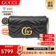 古馳（GUCCI）女包Marmont馬蒙牛皮鏈條單肩包GG經(jīng)典斜挎包女士七夕情人節禮物 mini 16.5cm 黑色 酷奇女包