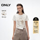 ONLY2025夏季新款個(gè)性印花純棉舒適圓領(lǐng)正肩短款T恤女|125201041 A01白鷺色 L