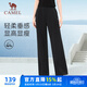 駱駝（CAMEL）寬松直筒針織運動(dòng)褲顯高春季休閑女褲 Y25BAWL6015 幻影黑 M
