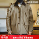 馬登工裝美式復古Safari獵裝夾克棉衣男冬撞色翻領(lǐng)加厚保暖棉服外套 卡其 2XL