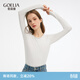 歌莉婭打底衫莫代爾圓領(lǐng)西裝伴侶長(cháng)袖上衣黑白兩件裝男女同款1C9L0E21A 51J黑+白 S