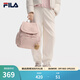 FILA 斐樂(lè )官方女子背包秋新款翻蓋雙肩包掛件小熊休閑書(shū)包包 灰藕粉-PK XS