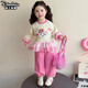 迪士咪魯（DISHIMILU）女童寶寶套裝春裝2026新款春秋拼接1-8歲兒童裝女孩春季小孩衣服 XT876(上衣+褲子）-粉色 110 碼/身高100-110cm（3-4歲）