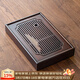 唐豐竹制茶盤(pán)家用茶室大容量?jì)λ膳莶枧_長(cháng)方形瀝水托盤(pán)功夫茶具小型 景物盛水(中)35*23