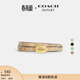 蔻馳（COACH）奧萊女士經(jīng)典標志針扣ELIZA腰帶皮帶禮物，18MM IM/淺卡其色/粉筆白色