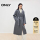 ONLY2025秋季新款雙面呢含綿羊毛翻領(lǐng)純色毛呢大衣女|12536U017 G12 中花灰色 M