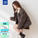 唐獅（TonLion）2025冬女翻領(lǐng)仿羊羔毛領(lǐng)子短款棉衣