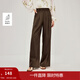 茵曼（INMAN）可露麗萊賽爾收褶休閑直筒褲2026春季女裝新款老錢(qián)風(fēng)長(cháng)褲西褲 深咖色 27