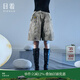 日著(zhù)趣銀河灰五分牛仔褲2025新款女裝夏季寬松水洗做舊復古短褲女 銀河灰 XL