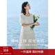 茵曼（INMAN）七七同款連衣裙2026夏女裝新款田園純棉提花方領(lǐng)A字泡泡袖蛋糕裙 珍珠白 M