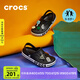CROCS卡駱馳貝雅卡駱班兒童洞洞鞋沙灘涼鞋男童女童拖鞋/207018/207019 黑色-001 35 (215mm)