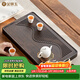 金鑲玉茶盤(pán)茶托 家用竹木喝泡茶功夫茶具帶排水式茶臺簡(jiǎn)約托盤(pán) 攬岳