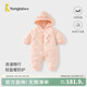 童泰（TONGTAI）嬰兒羽絨連體衣冬季女寶寶衣服女童外出連帽哈衣可愛(ài)鴨絨爬服 粉色 90