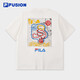 FILA FUSION斐樂(lè )潮牌情侶款針織短袖衫2025夏涼感寬松純棉T恤 云白色-WT M 170/92A/M