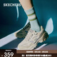 斯凱奇（Skechers）新款男款運動(dòng)鞋戶(hù)外復古潮流百搭厚底舒適老爹鞋時(shí)尚休閑鞋 淺灰色/LTGY 41