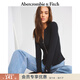 Abercrombie & Fitch【修身顯瘦】小麋鹿圖案打底內搭開(kāi)衫上衣25秋冬女裝139-5707 黑色 XXS (160/76A)