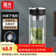 富光 玻璃杯茶水分離泡茶杯個(gè)人專(zhuān)用水杯女辦公車(chē)載水杯男雙層玻璃杯 黑色【加厚底+不銹鋼蓋】 500ml