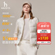 哈吉斯（HAZZYS）女裝 秋季款女士【PHIZ系列】立領(lǐng)拼接輕薄羽絨服女 乳白色IV M (160/84A 38)