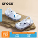 CROCS卡駱馳貝雅卡駱班洞洞鞋輕便耐磨拖鞋一腳蹬休閑鞋|205089 白/深藍-126 41 /42(260mm)