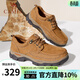 駱駝（CAMEL）男鞋子春夏季透氣牛皮休閑工裝鞋通勤高端軟底商務(wù)皮鞋男士 G13A307163 駝色 41