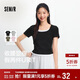 森馬（Semir）短袖t恤女短款假兩件百搭上衣25夏裝顯瘦U領(lǐng)套頭衫109325100015