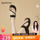 DAPHNE達芙妮拖鞋女套趾軟底夏季外穿涼拖鞋新款百搭高級感厚底人字拖 黑色 36 (230mm)