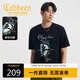 卡賓白墨數碼印花T恤25夏季萬(wàn)針刺繡重工精致 煤黑色01  XL /180/52 