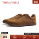 THOM WILLS復古德訓鞋男真皮反絨皮透氣休閑通勤運動(dòng)冬季板鞋舒適足弓鞋墊 焦糖色G1112 41 /7.5碼