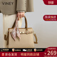 viney牛皮手提包包女包斜挎包媽媽包中年生日禮物送女友老婆 【卡其色】實(shí)用高檔輕奢托特包 時(shí)尚品牌百搭通勤單肩包