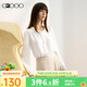 G2000【質(zhì)感色丁布】G2000女裝SS24商場(chǎng)新款光滑面料領(lǐng)帶休閑長(cháng)袖襯衫 色丁布-雪白無(wú)領(lǐng)襯衫25寸 38