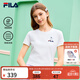 FILA 斐樂(lè )官方女裝針織短袖衫2026春新款時(shí)尚休閑小貓刺繡圓領(lǐng)涼感T恤 云菇白-WT M 165/84A/M