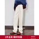 初語(yǔ)松緊腰簡(jiǎn)約直筒休閑褲女2024秋冬季新款運動(dòng)居家寬松顯瘦長(cháng)褲 奶白色 M