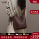 viney牛皮水桶包包女包品牌斜挎包高檔生日禮物送女友老婆 【咖啡色】實(shí)用腋下包 時(shí)尚百搭休閑洋氣小眾單肩包
