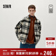 森馬（Semir）王安宇|商場(chǎng)同款|毛呢外套男冬格子襯衫25復古上衣101725118103
