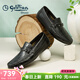 金利來(lái)（Goldlion）男鞋豆豆鞋春季皮鞋男時(shí)尚男士皮鞋商務(wù)休閑鞋柔軟樂(lè )福鞋男 黑色（偏大一碼） 40
