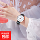中學(xué)生手表女新款靜音初高中學(xué)生考試石英女士生日禮物夜光電子表 白面無(wú)日歷黑帶 機械式掃秒走時(shí)