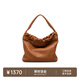 裘真云舒系列手拎云朵包植鞣羊皮休閑百搭小手提包女 焦糖色